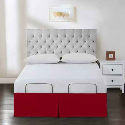 400TC Cotton Sateen Detachable Wrap Around Tailowhite Bed Skirt 15" Drop Length