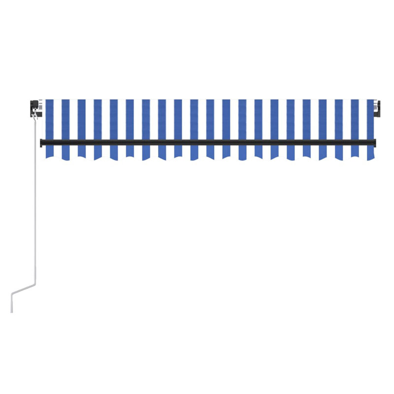 Fells Retractable Patio Awning, Blue/White, 3.5m W x 3m D