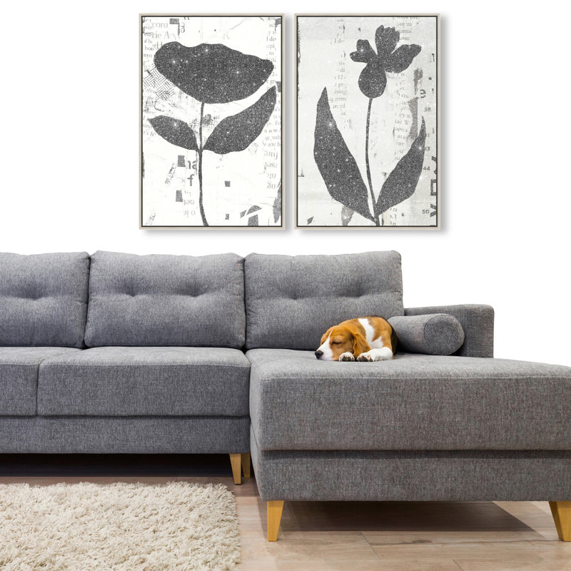 Single Flowers Set Set by Oliver Gal, 32"H x 22"W, Silver Floater Frame