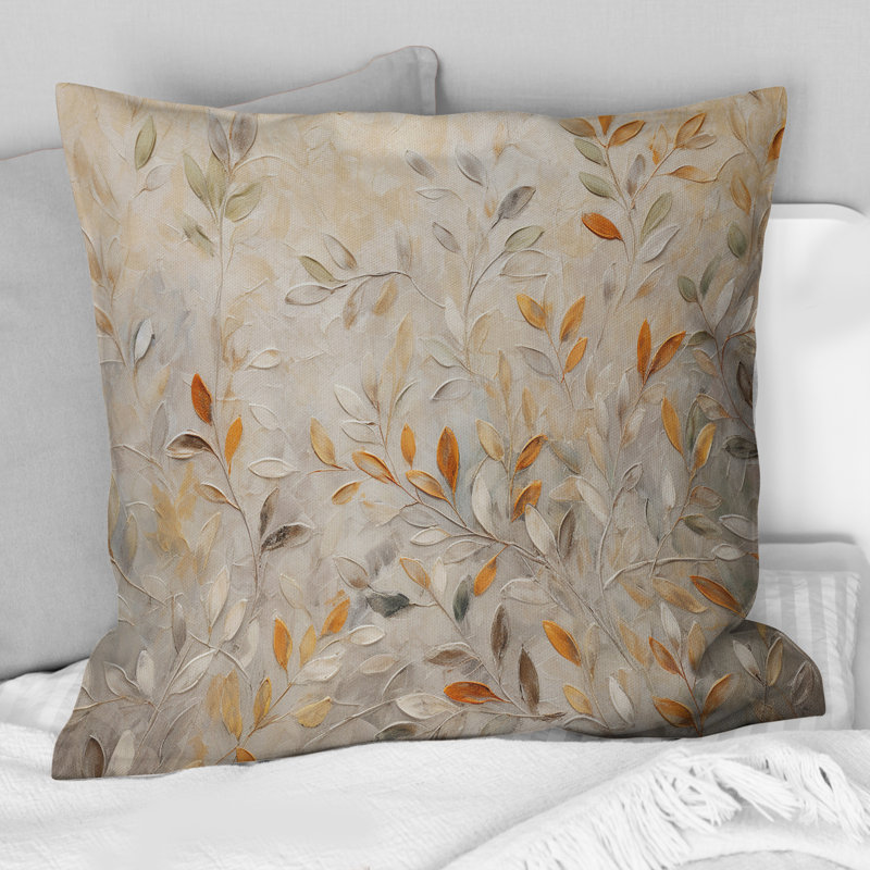 Coussin décoratif imprimé botanique beige I - Abstract Botanicals