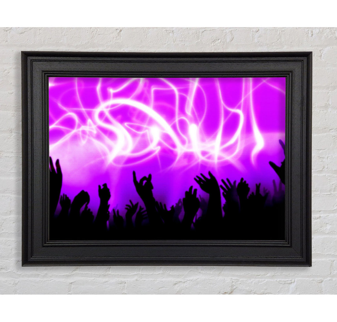 Rave Lights Pink Gerahmter Druck