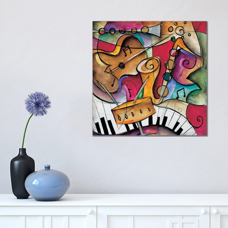 Jazz It Up Ii by Eric Waugh - Wrapped Canvas Painting, 45.72 cm H x 45.72 cm W x 1.91 cm D