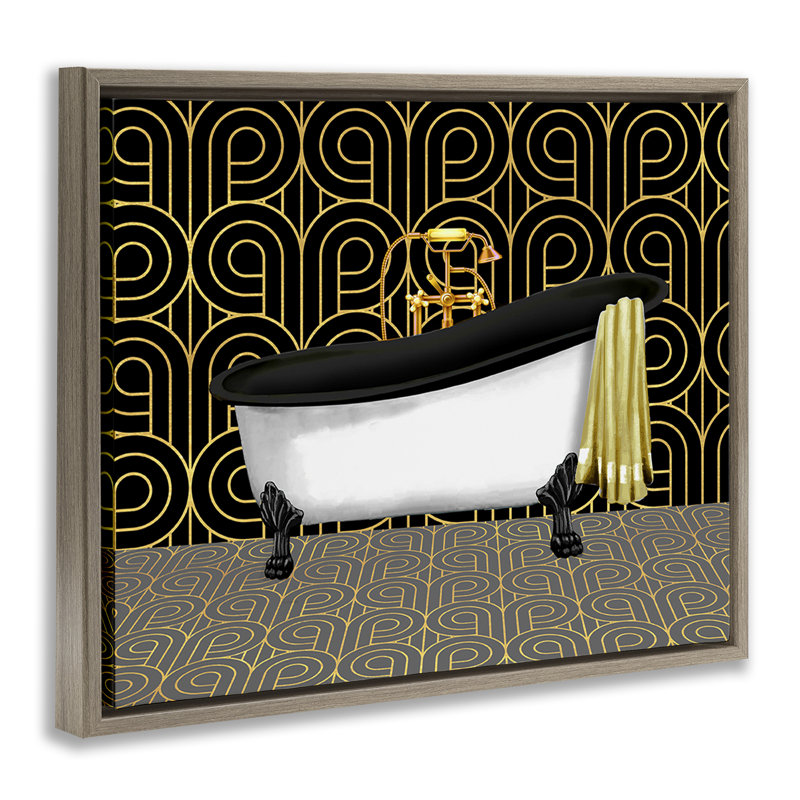 Salle de bain dans un cadre flottant de style déco, design par Conrad Knutsen, H 17 po x l 21 po