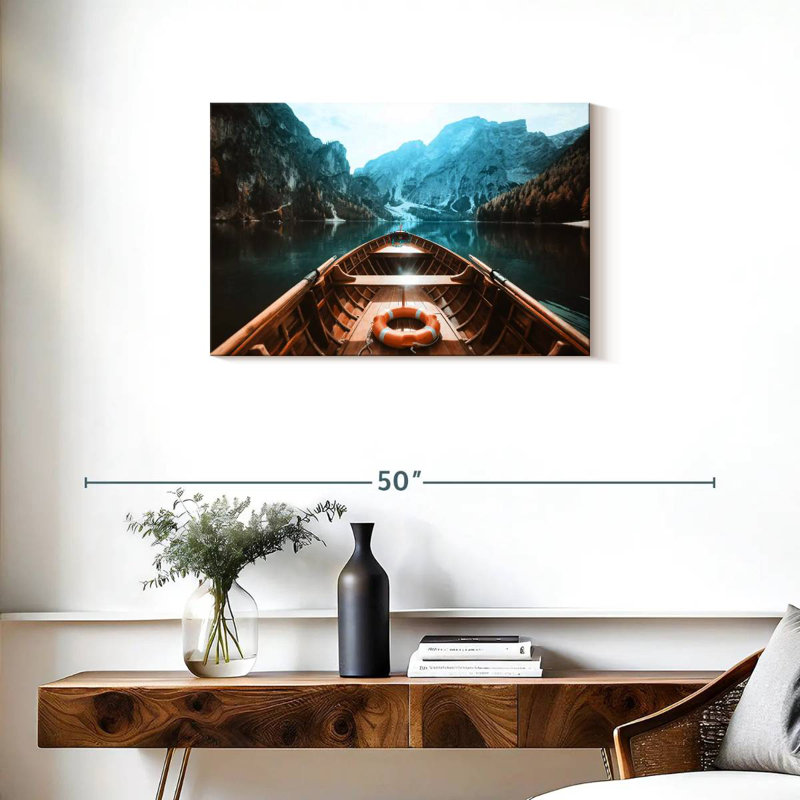Mehar Lago Di Braies Boat, 20" H x 30" W
