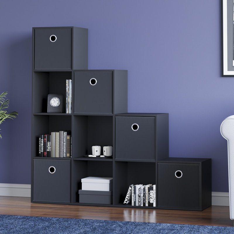 Hiltonia 128cm H x 128cm W Bookcase, Black