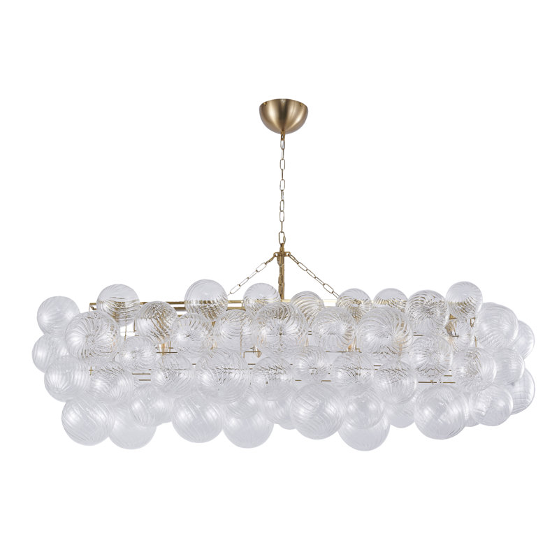 Lustre rectangulaire en verre 12 lumières Transitional