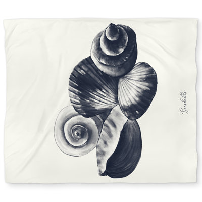 Blue Seaside Shells King Duvet Cover - Beige Aquatic Decor
