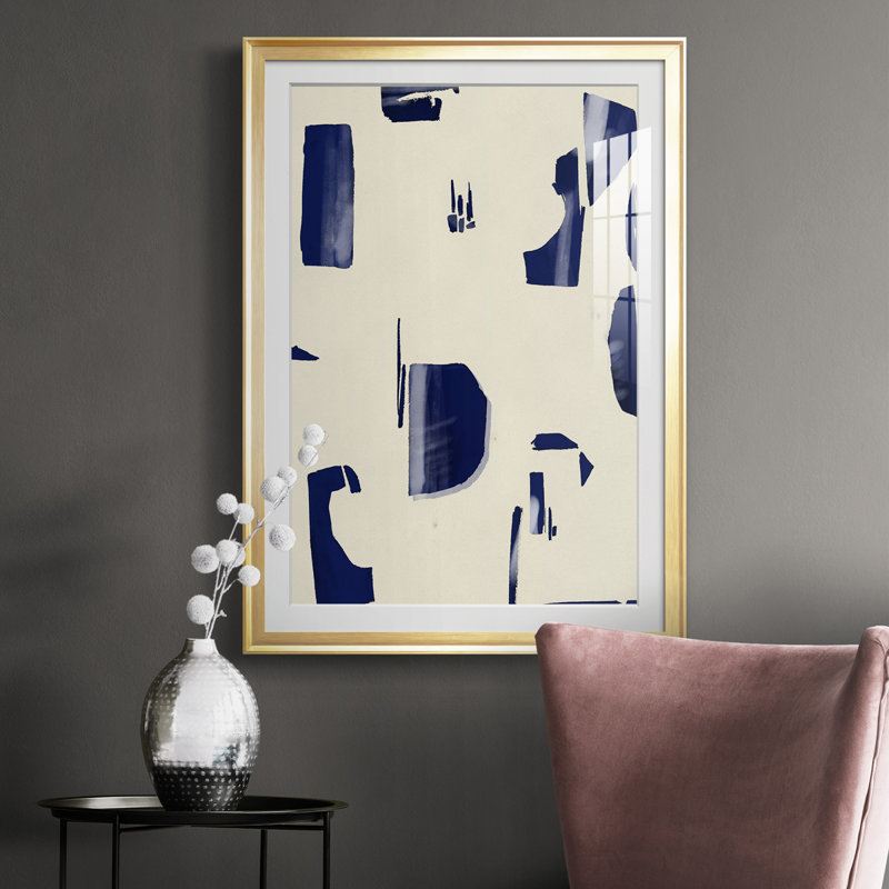 «Fragment Abstraction II», reproduction encadrée de qualité supérieure - prête à être accrochée, Cadre doré