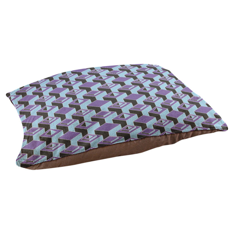 Coussin pour chien intérieur à motif skyscrapers Chen, Moyen (l 40 po x P 6,5 po x H 30 po), Mauve / bleu sarcelle