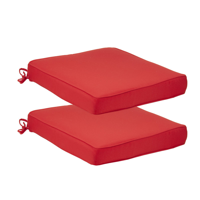 Sunbrella Premium Outdoor Seat Pad, Canvas Jockey Red Sunbrella® Canvas