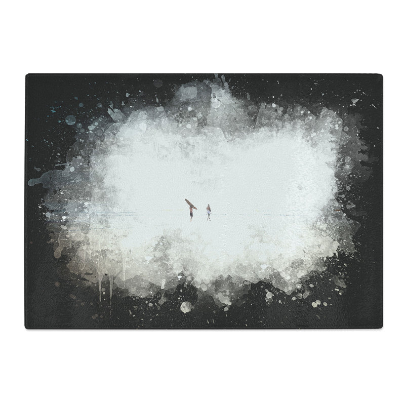 Tempered Glass Heading to the Surf Chopping Board, 28.5 cm x 39 cm