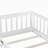 Twin Size Floor Bed with Fence without Door, Rubber Wood Floor Bed with Safety Guardrails,White