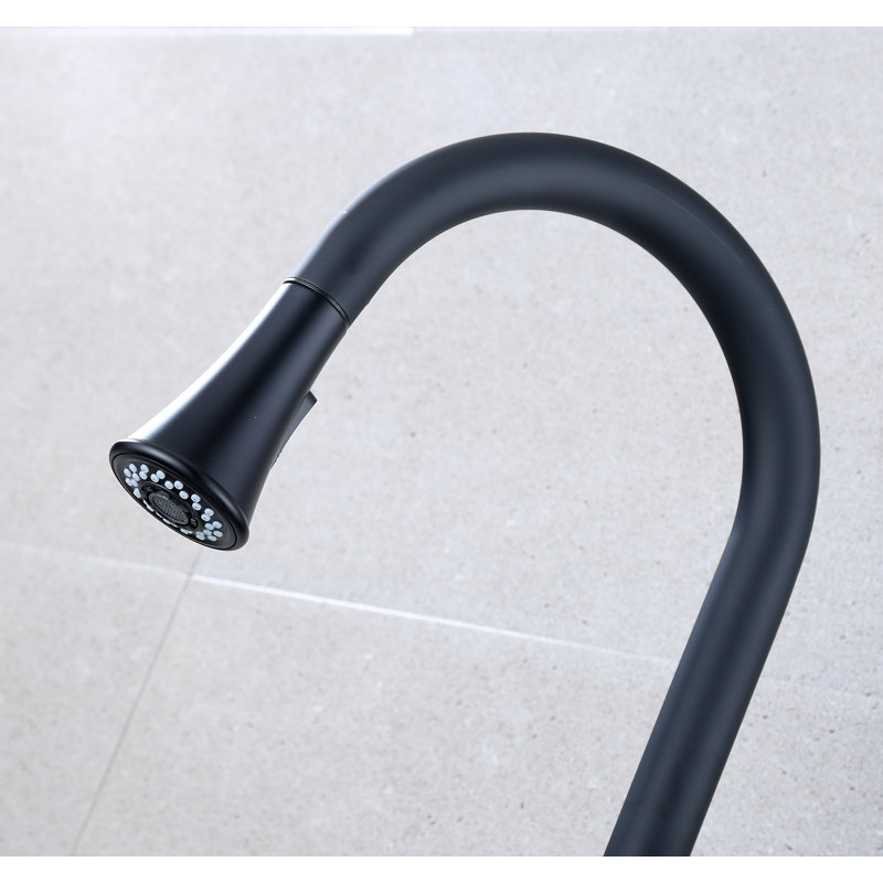 RunFine Group Brisbane Pull Down Touchless Kitchen Faucet, Matte Black