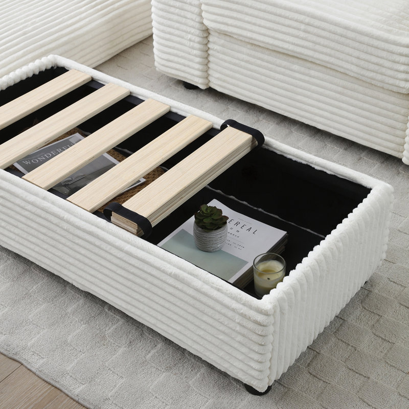 Loveseat with Ottomans, Beige