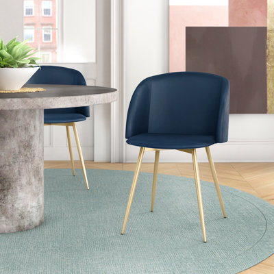 Chaise parsons rembourrée en velours Terrance