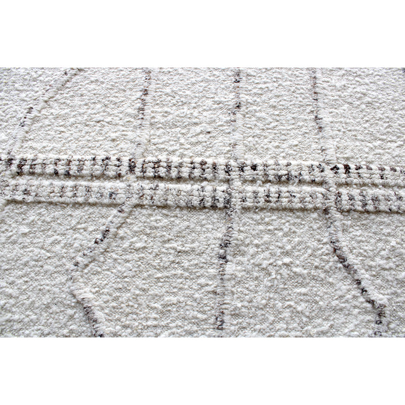 Tapis ivoire marocain de haute qualité noué à la main, Rectangle 10 pi x 14 pi
