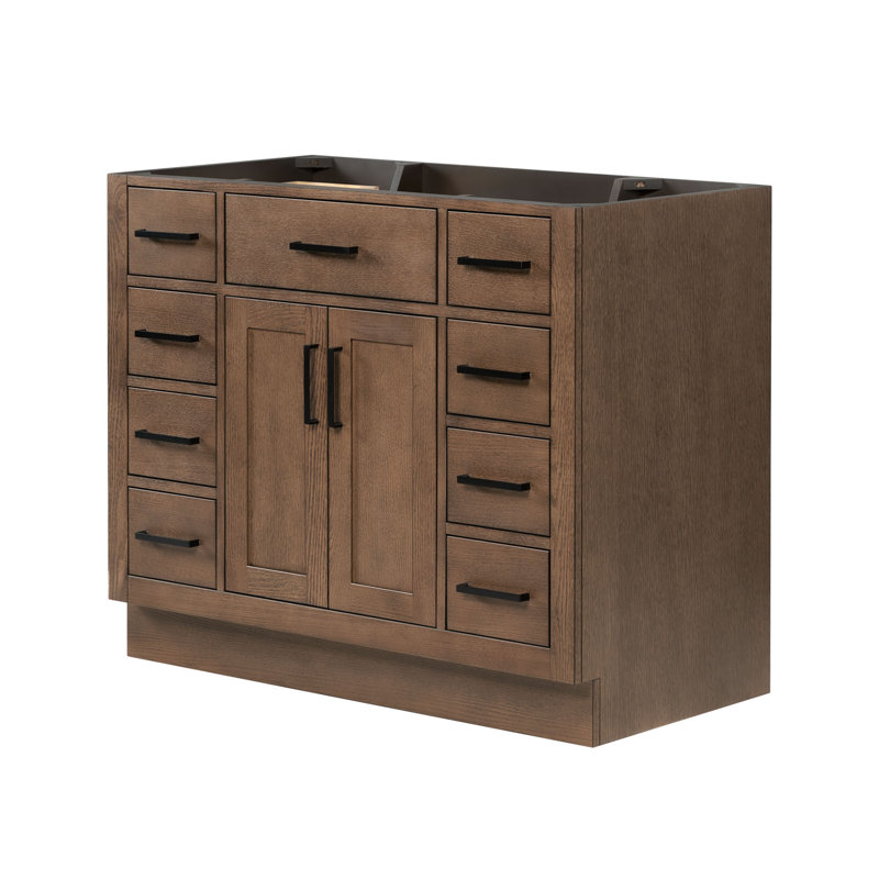 42" Single Bathroom Vanity Base only, Brown Oak