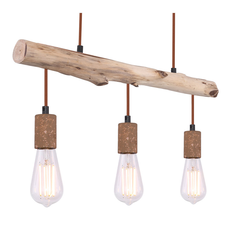 Locust Grove 3 - Light White/Brown Kitchen Island Pendant