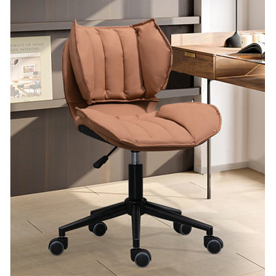 Petit fauteuil de bureau réglable en cuir de style nordique