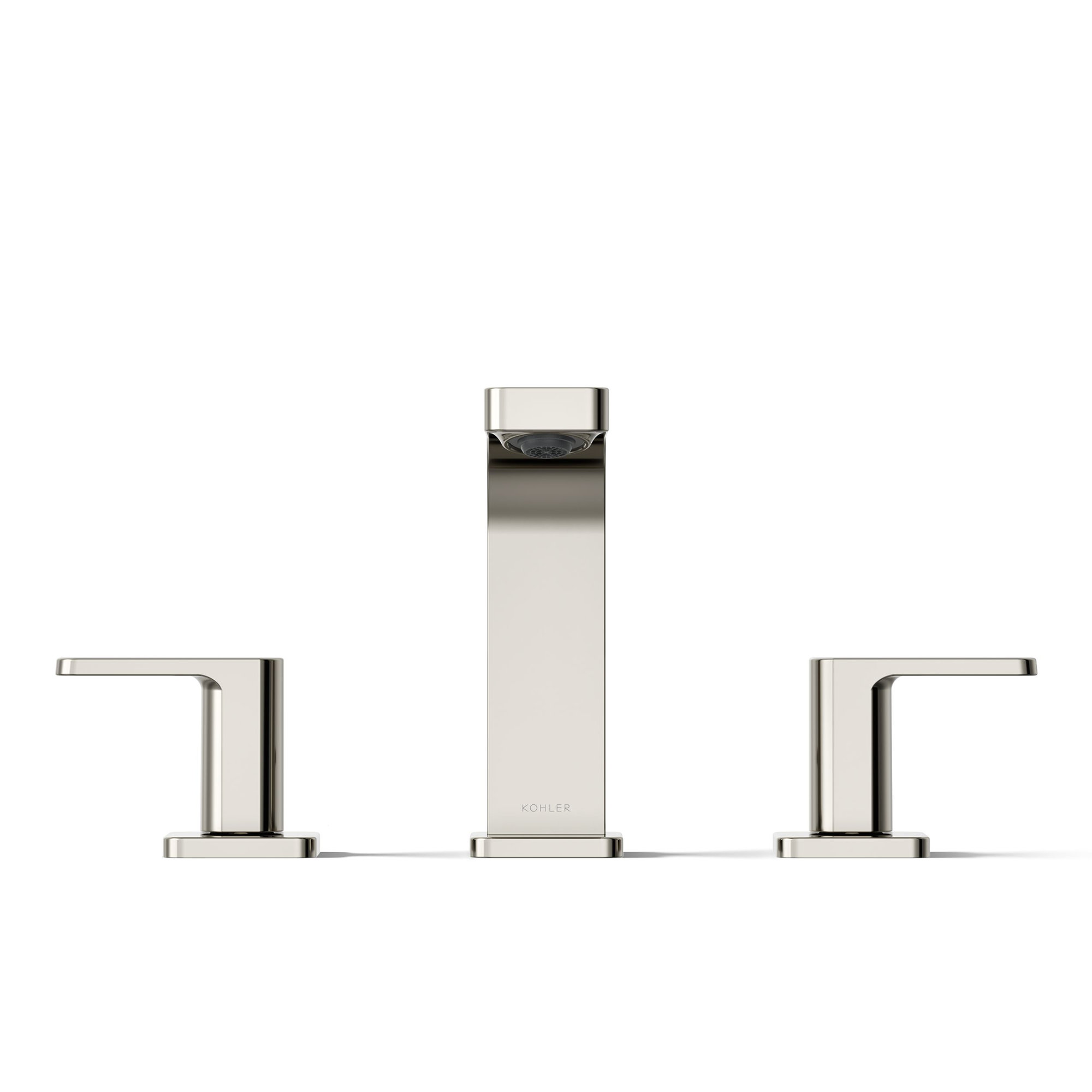 ParallelWidespread Bathroom Faucet, 3-Hole Two Lever Handle Bathroom Sink Faucet, Vibrant Polished Nickel, 1.2 GPM