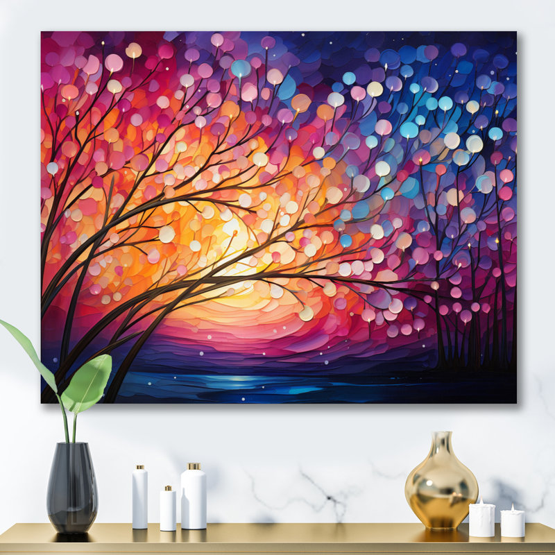 Hardedge Art Sublime Tree Symmetry III - Modern Canvas Art Print, H 24 po x l 32 po x P 1 po, Toile tendue