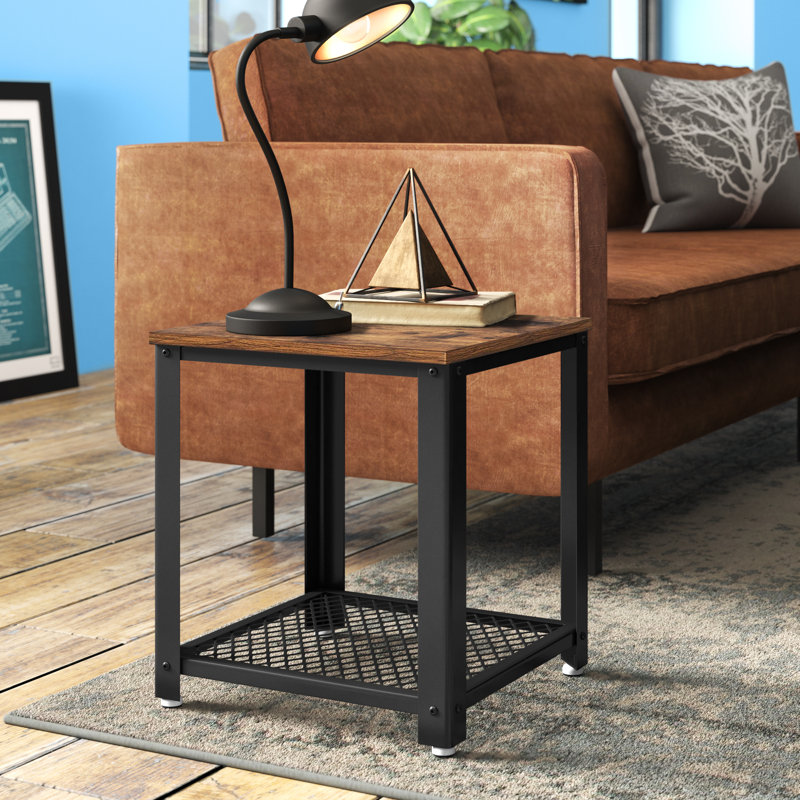 Adames End Table, Black, Brown