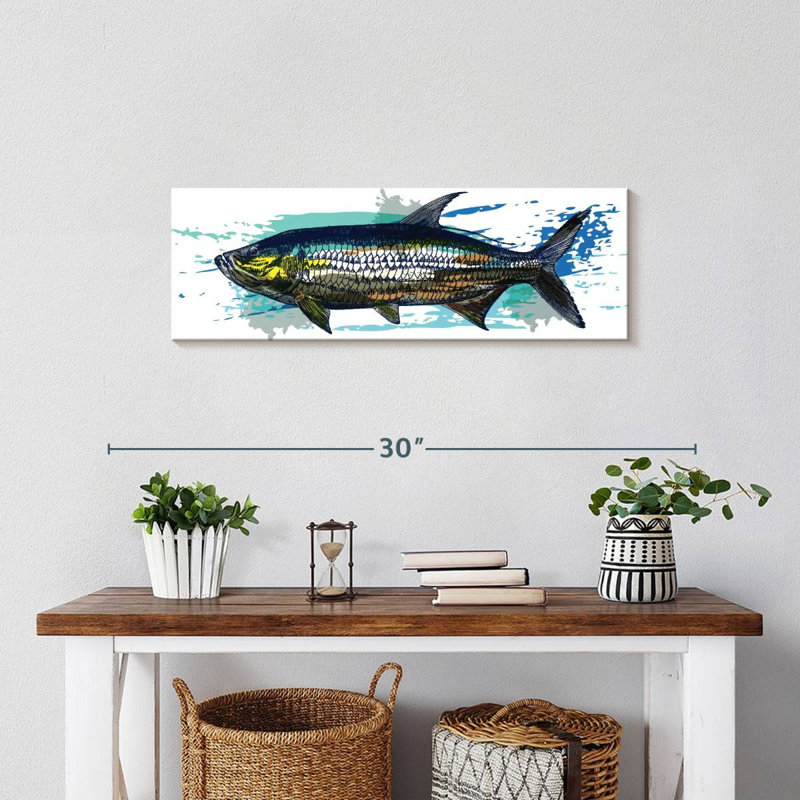 «Tarpon Fish» sur toile, H 8 po x l 24 po x P 1 po