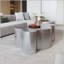 Table basse en acier inoxydable avec une silhouette en forme de couronne