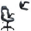 Chaise de bureau à hauteur ajustable en noir et blanc, avec dossier à coussin pour un travail confortable, coussins d'accoudoirs modernes, hauteur, blanc
