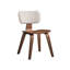 Chaise de salle à manger blanche (paire) - Finition noyer 2 chaises de salle à manger modernes avec pieds élégants