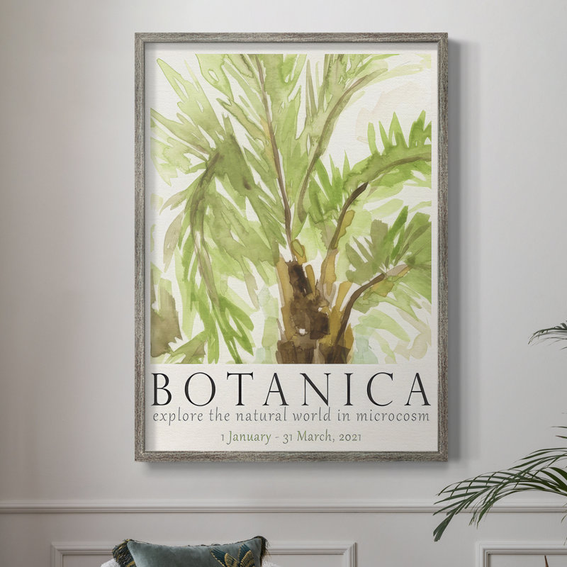 Affiche botanique d'exposition II de Botanica, bois massif, H 15 po x l 12 po
