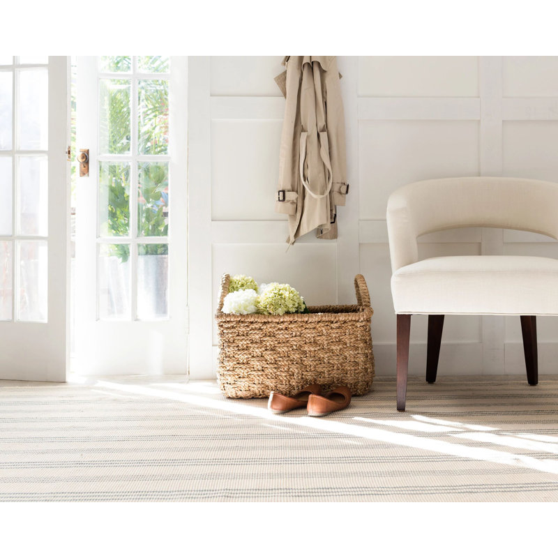 Swedish Stripe Handwoven Cotton Rug, Rectangle 4' x 6'