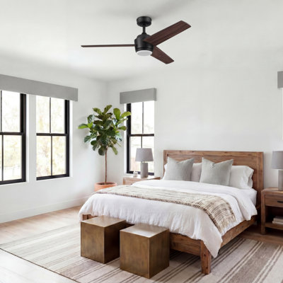 Ventilateur de plafond 52 po avec pales réversibles et lumière DEL Mule Halona