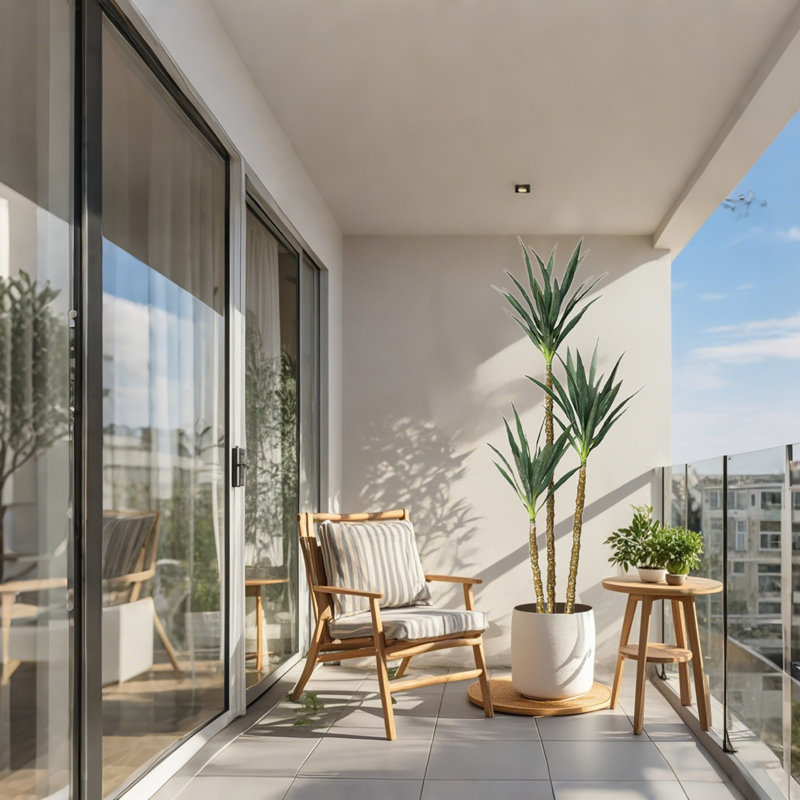 Arbre artificiel, plante artificielle en agave de 6 pi avec 3 troncs, plante artificielle haute en pot avec des feuilles et de l'écorce réalistes, arbre artificiel de jardin pour la décoration de bureau à domicile intérieur extérieur