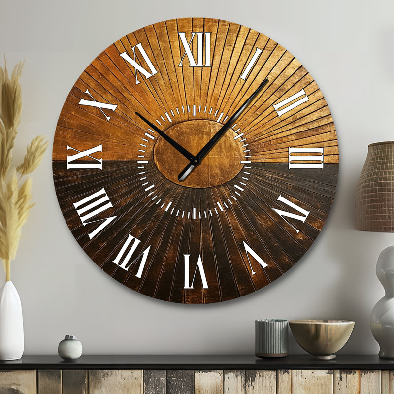 Horloge murale bronze à symétrie brillante Symetry IV, Grand