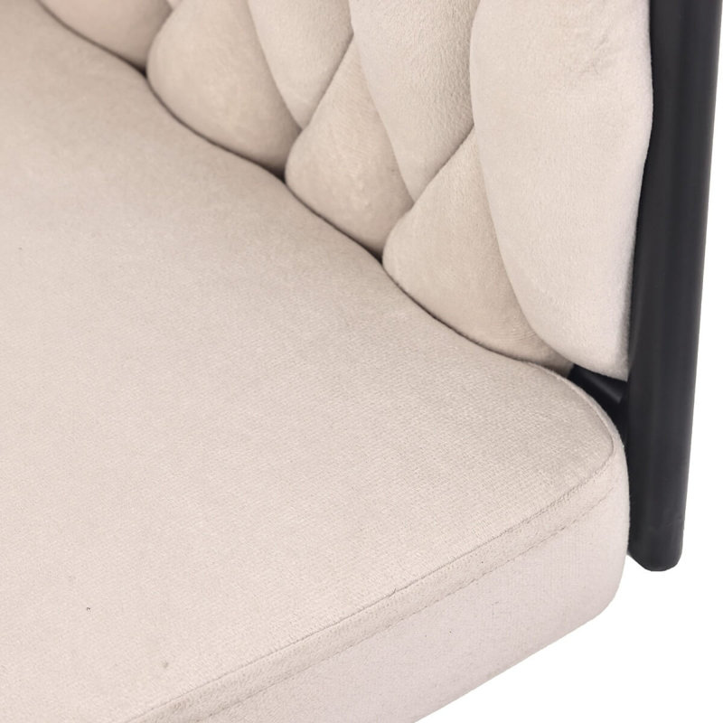 Velvet Upholstered Armchair in Beige