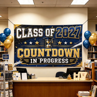 Étagère en fer, promotion 2027, drapeaux pour la salle de classe
