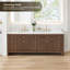 Lala 84" Double Bathroom Vanity with Grain White Engineered Stone Countertop with Mirror-730370383