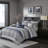 Luxurious Navy Jacquard Bedding Sets, Polyester Elegance For Bedroom