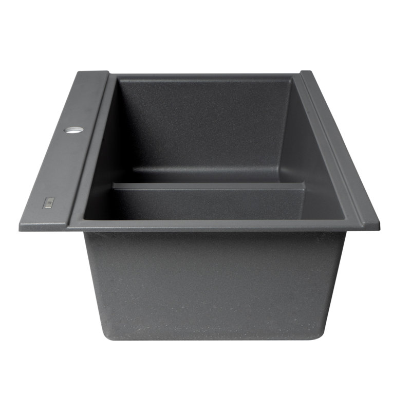 34'' L Double Bowl Granite Kitchen Sink, Titanium