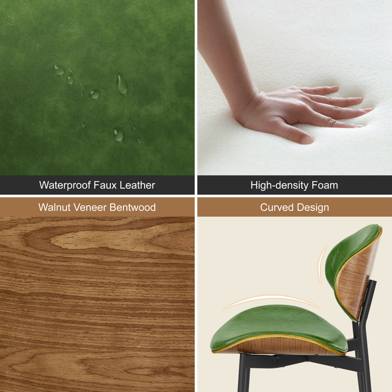 46cm H Upholstered Side Chair, Green
