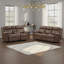 Ensemble de fauteuil inclinable manuel Arisa, similicuir brun, table d'appoint