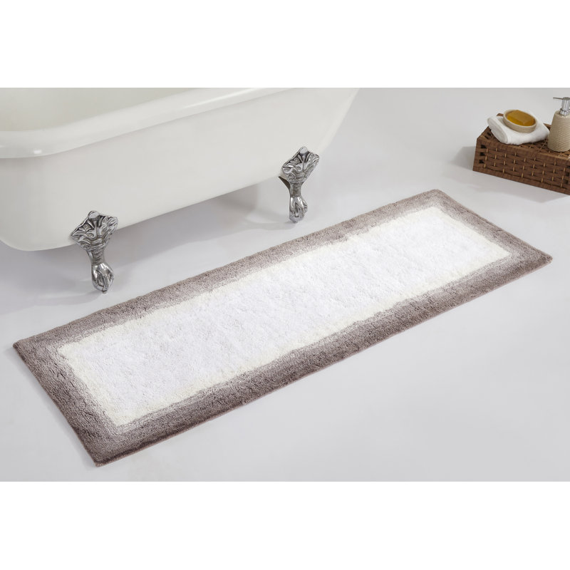 Orme 100% Cotton Tufted Bath Rug with Non-Slip Backing Machine Washable Luxurious Ombre Pattern Ultra Soft and Absorbent Bathroom Rug