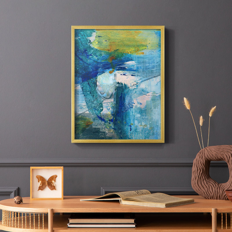 «Spring Winds III», reproduction encadrée - bois massif, Or, H 10 po x l 8 po