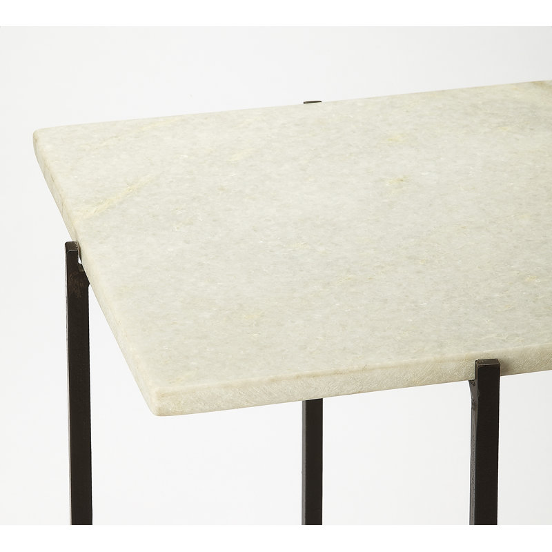 Table de bout Lia, Marbre blanc / noir