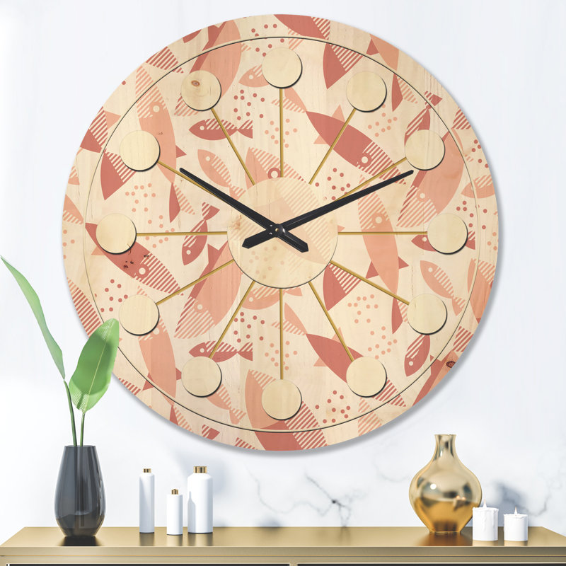 Horloge murale en bois rose, Très grand