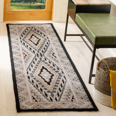 Tapis crocheté à la main gris Adera
