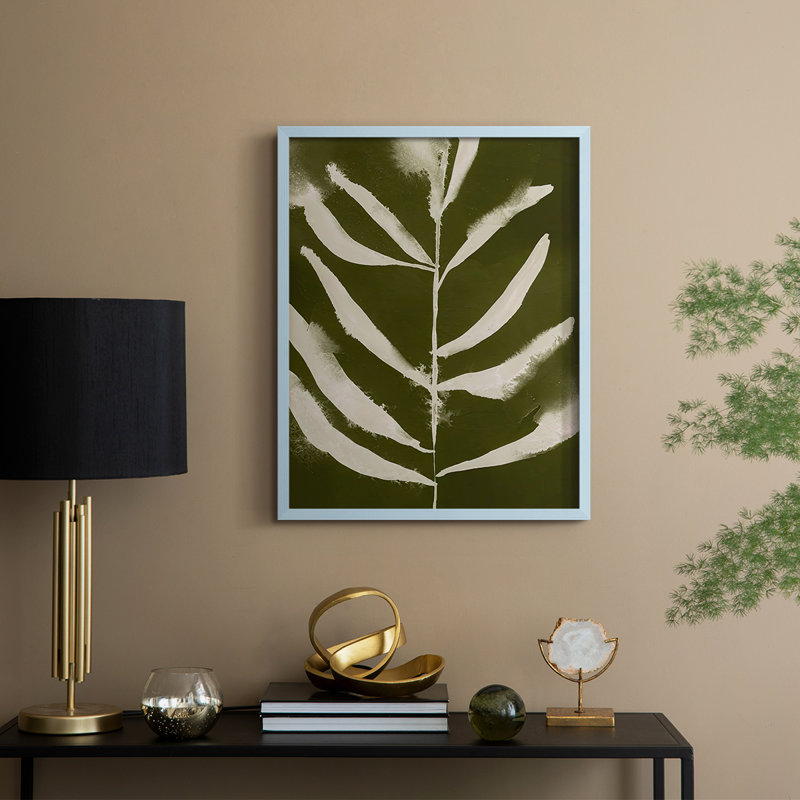 «Organic Bloom II», reproduction encadrée - bois massif, H 15 po x l 12 po, Bleu
