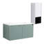 Meuble-lavabo suspendu de 91 cm (36 po) avec lavabo en résine et tiroir latéral, blanc, style moderne, placard en contreplaqué à fermeture amortie, construction