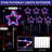 Solar Pathway Lights Red White and Blue Star Lights Independence Day Decoration Outdoor  Waterproof